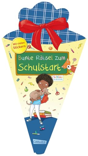 Schlau für die Schule: Bunte Rätsel zum Schulstart (Schultüte 2025 blau): Rätselspaß und viele Sticker | Rätselbuch zum Knobeln, Malen und Eintragen ab 5 Jahren, formgestanzt als Schultüte von Carlsen