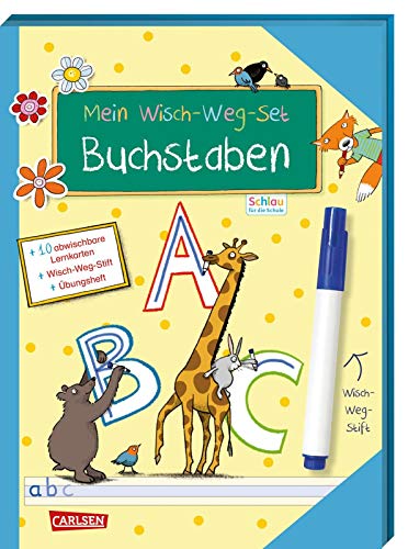 Schlau für die Schule: Mein Wisch-Weg-Set: Buchstaben: Mit zehn abwischbaren Lernkarten, Wisch-Weg-Stift und Übungsheft