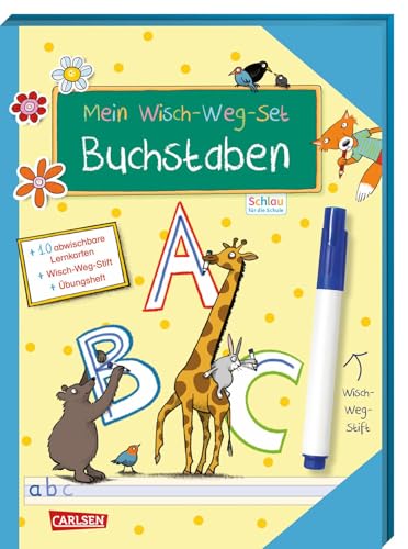 Schlau für die Schule: Mein Wisch-Weg-Set: Buchstaben: Mit zehn abwischbaren Lernkarten, Wisch-Weg-Stift und Übungsheft