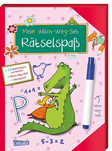 Schlau für die Schule: Mein Wisch-Weg-Set: Rätselspaß: Mit 10 abwischbaren Lernkarten, Wisch-Weg-Stift und Übungsheft