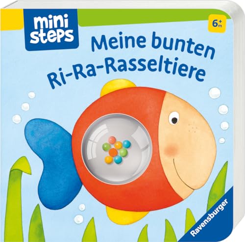 Meine bunten Ri-Ra-Rasseltiere – Rasselbuch für Kinder ab 6 Monaten, Baby-Buch, Spielbuch: Ab 6 Monaten (ministeps)