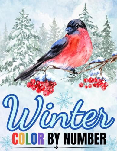 Winter - Color By Number - Coloring Book For Adults: Large Print Color By Numbers of Winter Scenes For Adults, Seniors, Teens and Kids (Color by Number Coloring Books For Adults) von Jane Miller Coloring Books