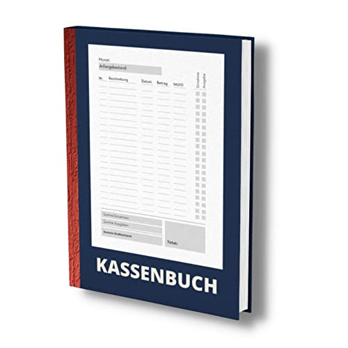 Kassenbuch: A4 Blau- Einfaches Einnahmen und Ausgaben Buch für Einzelunternehmer, Selbständige und Vereine. Auch als Haushaltsbuch geeignet. Über 2000 ... Mwst. (Kassenbuch Kleinunternehmer, Band 1)