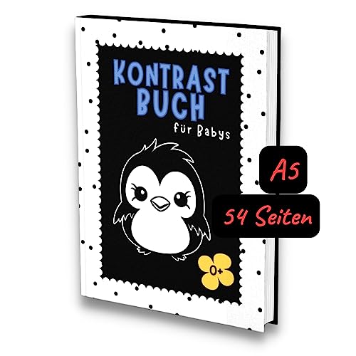 Kontrastbuch Baby: Ein schwarz-weiß Fokusbuch, zur Förderung der visuellen Entwicklung ab 0-6 Monaten. Mit wunderschönen Motiven und kontrastreichen Bildern. von Piok & Dobslaw GbR