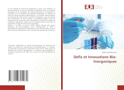 Défis et Innovations Bio-Inorganiques: DE Défis et Innovations Bio-Inorganiques: DE von Éditions universitaires européennes