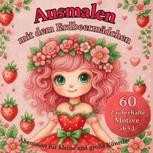 Ausmalen mit dem Erdbeermädchen: Abenteuer für kleine und große Künstler von Independently published