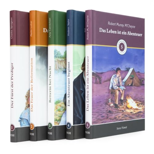 Paket: Glaubensvorbilder (Band 1-5): Band 1: Der Fürst der Prediger, Band 2: Das Feuer der Reformation, Band 3: Retterin bei Nacht, Band 4: Ein Abenteuer beginnt, Band 5: Das Leben ist ein Abenteuer von Missionswerk Voice of Hop