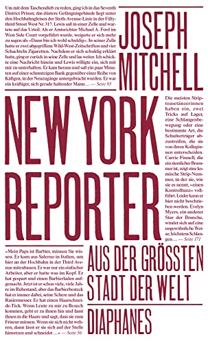 New York Reporter: Aus der größten Stadt der Welt (Literatur) von Diaphanes Verlag