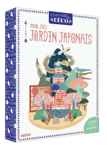 Mon atelier déco - Mon joli jardin japonais: Le livre avec 1 socle en bois, des planches de papier prédécoupées, du papier calque découpé, des pastilles adhésives von AUZOU