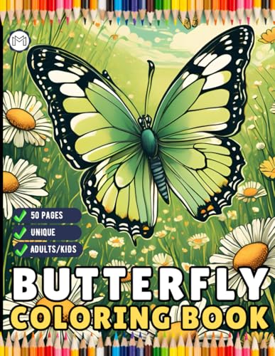 50 Pages Cute Butterfly and Flower Coloring Book Holiday Birthday Gift Present for Adults Kids Men Women Boys Girls Teens Butterfly Floral Lover ... Insect Stress Relief Relaxation Coloring Book 50 Pages Cute Butterfly and Flower Coloring Book Holiday Birthday Gift Present for Adults Kids Men Women Boys Girls Teens Butterfly Floral Lover ... Insect Stress Relief Relaxation Coloring Book von Independently published