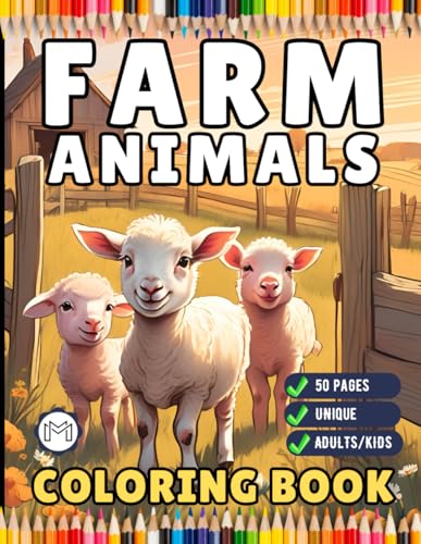 50 Pages Cute Farm Animals Coloring Book Gift for Adults Kids Men Women Boys Girls Teens Children Bold and Easy Farm Coloring Activity Book for Kids ... Animals Cow Sheep Coloring Sheets for Farmers 50 Pages Cute Farm Animals Coloring Book Gift for Adults Kids Men Women Boys Girls Teens Children Bold and Easy Farm Coloring Activity Book for Kids ... Animals Cow Sheep Coloring Sheets for Farmers von Independently published