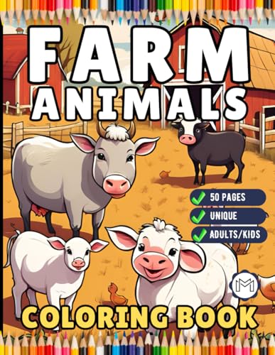 50 Pages Cute Farm Animals Coloring Book Gift for Adults Kids Men Women Boys Girls Teens Children Bold and Easy Farm Coloring Activity Book for Kids ... Stress Relief Relaxation Coloring Pages 50 Pages Cute Farm Animals Coloring Book Gift for Adults Kids Men Women Boys Girls Teens Children Bold and Easy Farm Coloring Activity Book for Kids ... Stress Relief Relaxation Coloring Pages von Independently published