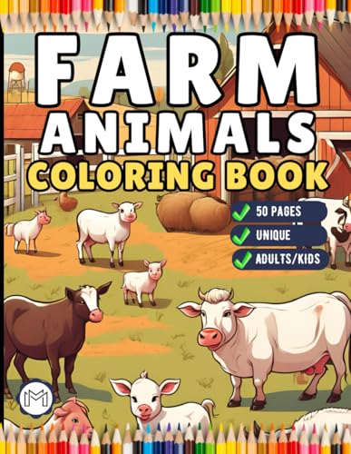 50 Pages Cute Farm Animals Coloring Book Gift for Adults Kids Men Women Boys Girls Teens Children Country Farm Animals Cow Sheep Coloring Sheets for ... Ages Stress Relief Relaxation Coloring Pages 50 Pages Cute Farm Animals Coloring Book Gift for Adults Kids Men Women Boys Girls Teens Children Country Farm Animals Cow Sheep Coloring Sheets for ... Ages Stress Relief Relaxation Coloring Pages von Independently published