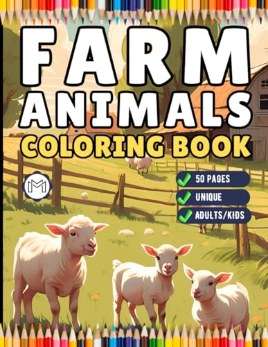 50 Pages Cute Farm Animals Coloring Book Gift for Adults Kids Men Women Boys Girls Teens Children Country Farm Animals Cow Sheep Coloring Sheets for ... Ages Stress Relief Relaxation Coloring Pages 50 Pages Cute Farm Animals Coloring Book Gift for Adults Kids Men Women Boys Girls Teens Children Country Farm Animals Cow Sheep Coloring Sheets for ... Ages Stress Relief Relaxation Coloring Pages von Independently published