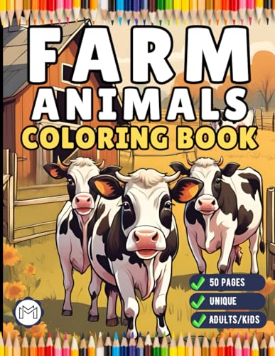 50 Pages Cute Farm Animals Coloring Book Gift for Adults Kids Men Women Boys Girls Teens Children Country Farm Animals Cow Sheep Coloring Sheets for ... Farm Coloring Activity Book for Kids Ages 50 Pages Cute Farm Animals Coloring Book Gift for Adults Kids Men Women Boys Girls Teens Children Country Farm Animals Cow Sheep Coloring Sheets for ... Farm Coloring Activity Book for Kids Ages von Independently published