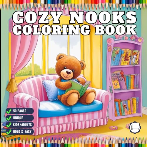 50 Pages Cute and Cozy Nooks Coloring Book Gift for Adults Men Women Kids Young Boys Girls Teens Youth Cozy Nook Furnitures and Reading Room Corner ... Coloring Pages Aesthetic Nooks Coloring Book 50 Pages Cute and Cozy Nooks Coloring Book Gift for Adults Men Women Kids Young Boys Girls Teens Youth Cozy Nook Furnitures and Reading Room Corner ... Coloring Pages Aesthetic Nooks Coloring Book von Independently published