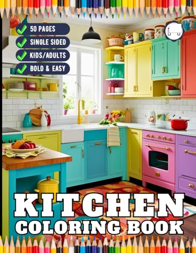 50 Pages Single Sided Cozy Kitchen Coloring Book Adults Men Women Kids Young Boys Girls Teens Youth Bold and Easy Stress Relief Soothing Kitchen ... Retro Vintage Kitchen Charm Coloring Sheets 50 Pages Single Sided Cozy Kitchen Coloring Book Adults Men Women Kids Young Boys Girls Teens Youth Bold and Easy Stress Relief Soothing Kitchen ... Retro Vintage Kitchen Charm Coloring Sheets von Independently published
