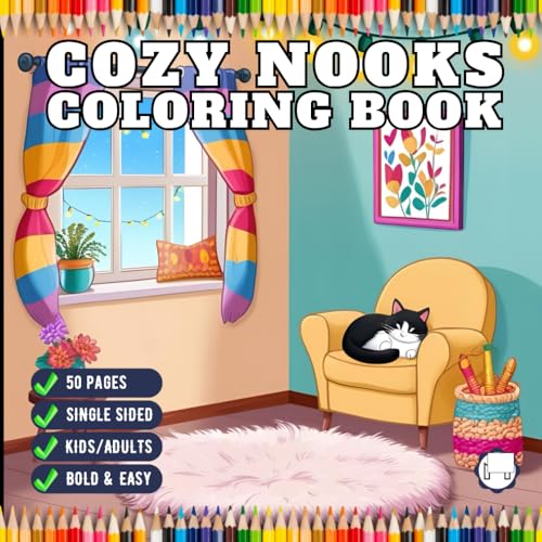50 Pages Single Sided Cute and Cozy Nooks Coloring Book Gift for Adults Men Women Kids Young Boys Girls Teens Youth Cozy Nook Furnitures Room Corner ... Coloring Pages Aesthetic Nooks Coloring Book 50 Pages Single Sided Cute and Cozy Nooks Coloring Book Gift for Adults Men Women Kids Young Boys Girls Teens Youth Cozy Nook Furnitures Room Corner ... Coloring Pages Aesthetic Nooks Coloring Book von Independently published