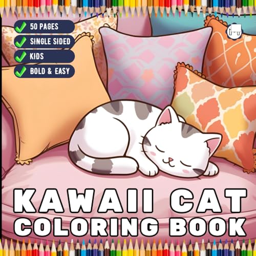 Cute Kawaii Cat Coloring Book for Kids Boys Girls Teens Youth 50 Pages Single Sided Kawaii Kitten Coloring Sheets for Children Stress Relief ... Pages Bold and Easy Simple Cat Coloring Book Cute Kawaii Cat Coloring Book for Kids Boys Girls Teens Youth 50 Pages Single Sided Kawaii Kitten Coloring Sheets for Children Stress Relief ... Pages Bold and Easy Simple Cat Coloring Book von Independently published