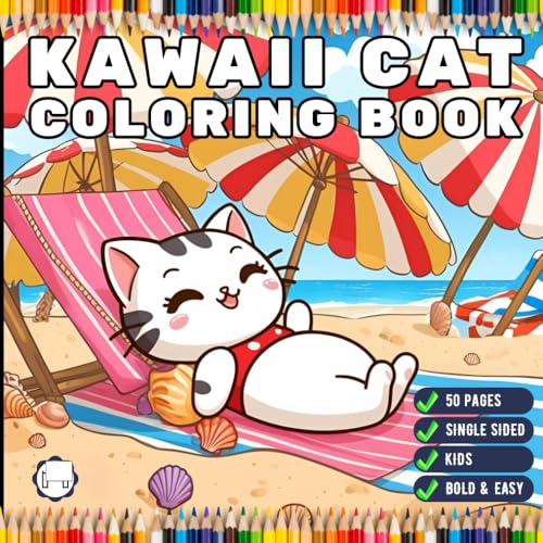 Cute Kawaii Cat Coloring Book for Kids Boys Girls Teens Youth Kawaii Kitten Coloring Sheets for Children 50 Pages Single Sided Cat Kitten Kitty Lover ... Book Stress Relief Relaxation Coloring Book Cute Kawaii Cat Coloring Book for Kids Boys Girls Teens Youth Kawaii Kitten Coloring Sheets for Children 50 Pages Single Sided Cat Kitten Kitty Lover ... Book Stress Relief Relaxation Coloring Book von Independently published