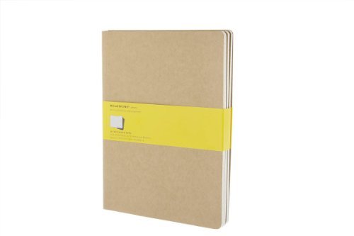 By Moleskine - Squared Cahier: Extra Large, Kraft, 3 Pack