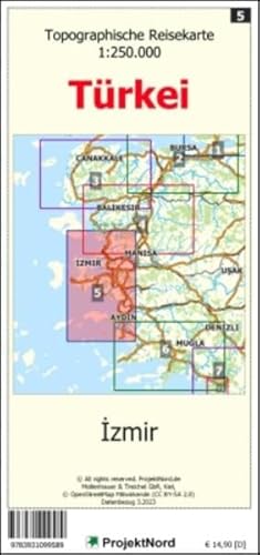 Izmir - Topographische Reisekarte 1:250.000 Türkei (Blatt 5): mit Wanderwegen und Radwanderwegen - Landkarte (Türkei Reisekarten: Detaillierte topographische Landkarten) von MapFox / Projekt Nord