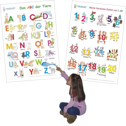 Das ABC der Tiere + Meine tierischen Zahlen von 1-20 im Set: 2 Lernposter 70 x 100 cm, gerollt, abwaschbar + UV-Lack beschichtet: 2 Lernposter, gerollt, abwaschbar + UV-Lack beschichtet Das ABC der Tiere + Meine tierischen Zahlen von 1-20 im Set: 2 Lernposter 70 x 100 cm, gerollt, abwaschbar + UV-Lack beschichtet: 2 Lernposter, gerollt, abwaschbar + UV-Lack beschichtet