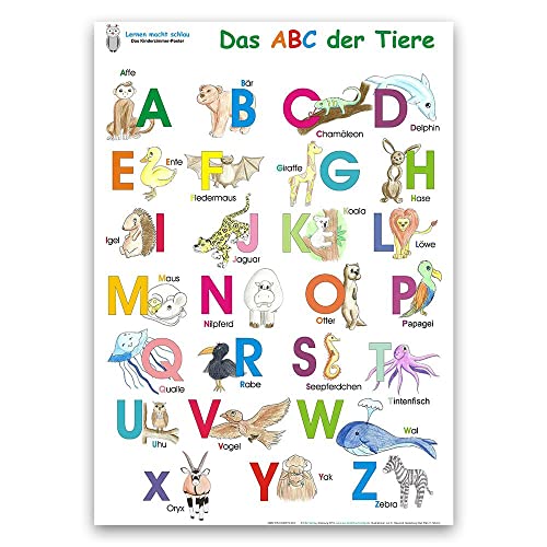 Das ABC der Tiere: Poster 70 x 100 cm, abwaschbar durch UV-Lack-Beschichtung