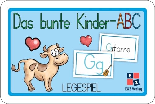 Das bunte Kinder-ABC Legespiel: 52 Spielkarten mit dem Alphabet und Wortkarten in Druckschrift + Poster DINA4 von E & Z Verlag GmbH