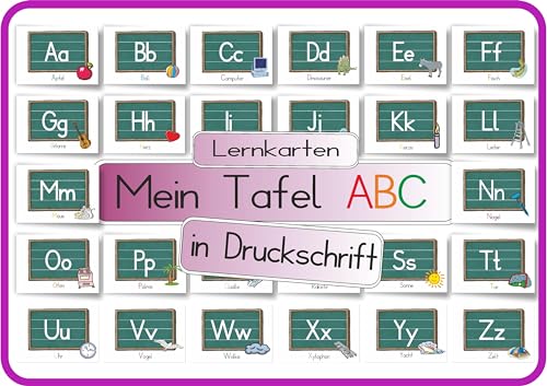 Mein Tafel ABC in Druckschrift: Lernkarten DINA 4 auf 300g Bilderdruck