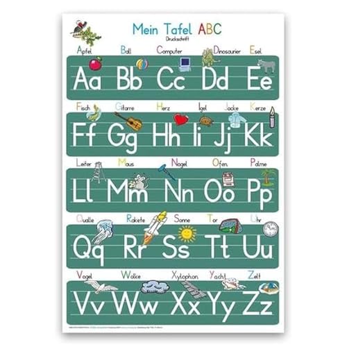 Mein Tafel-ABC in Druckschrift: Lernposter, DINA 4 laminiert, abwaschbar Mein Tafel-ABC in Druckschrift: Lernposter, DINA 4 laminiert, abwaschbar