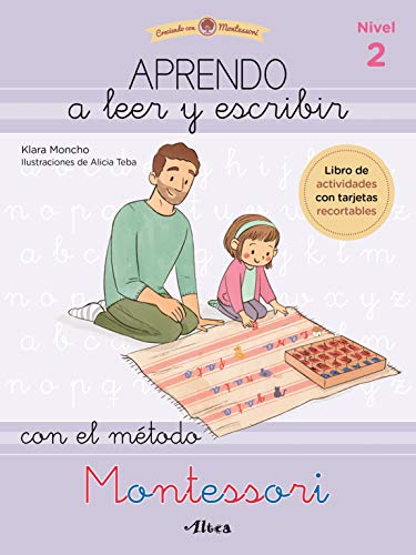 Creciendo con Montessori. Cuadernos de actividades - Aprendo a leer y escribir con el método Montessori (Nivel 2): Libro de actividades con tarjetas recortables (Altea)