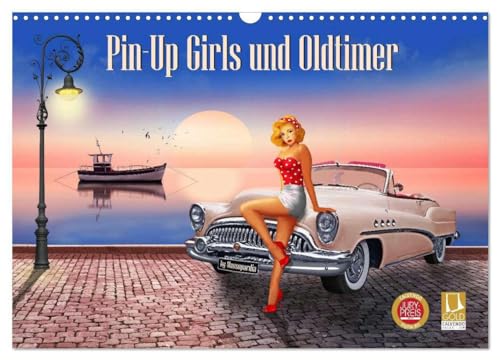 Pin-Up Girls und Oldtimer by Mausopardia (Wandkalender 2025 DIN A3 quer), CALVENDO Monatskalender: Sexy Pin-Up Girls und kultige Oldtimer im Retro Style der 60er Jahre. von CALVENDO