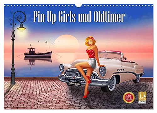 Pin-Up Girls und Oldtimer by Mausopardia (Wandkalender 2024 DIN A3 quer), CALVENDO Monatskalender