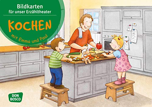 Kochen mit Emma und Paul. Kamishibai Bildkartenset.: Entdecken - Erzählen - Begreifen: Emma-und-Paul-Geschichten (Emma-und-Paul-Geschichten für unser Erzähltheater) von Don Bosco