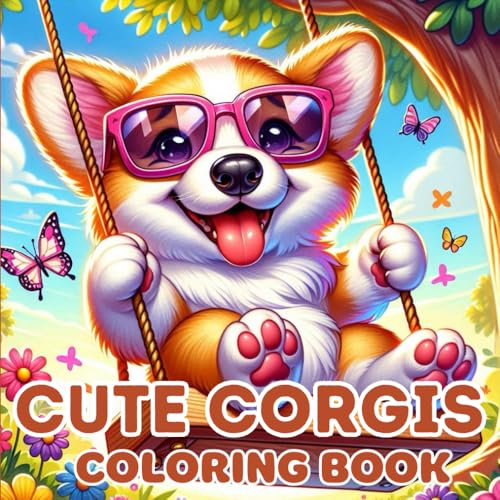 Cute Corgi coloring book: Bold and Easy Relaxing For Cute Dog Lovers For Kids and Adults von Independently published