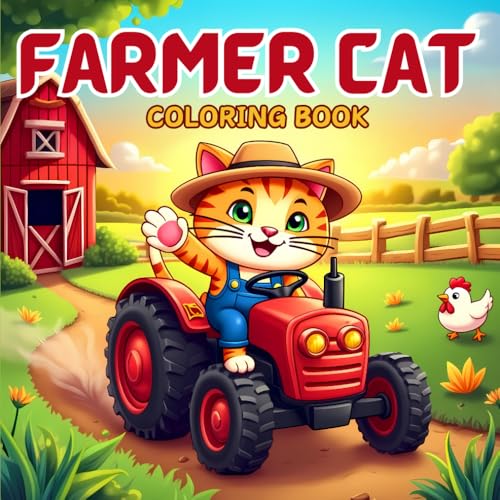 Farmer Cat Coloring Book: Cute Country Kitties For Relaxation von Independently published
