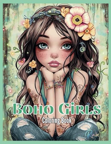 Boho Girls: Whimsical Boho Beauties: A Coloring Journey Through Fashion and Fun