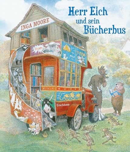 Herr Elch und sein Bücherbus: »Inga Moore erschafft eine Welt, in der ihre Leserinnen und Leser gerne leben würden!« (The Sunday Times) Leseförderung vom Allerfeinsten. Bilderbuch ab 4 Jahren von Urachhaus