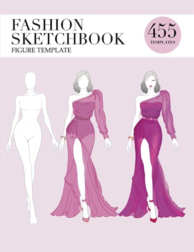 Fashion Sketchbook Figure Template: 455 Large Female Figure Template for easily Sketching Your Fashion Design Styles with thin lines von Independently published