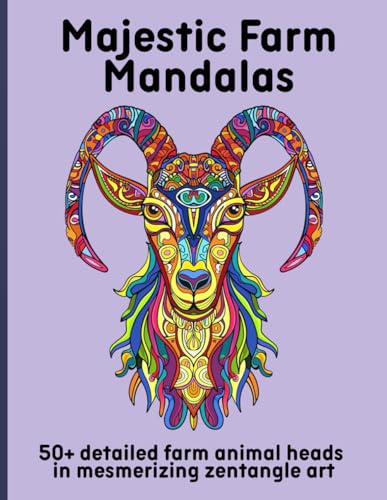 Majestic Farm Mandalas: 50+ detailed farm animal heads in mesmerizing zentangle art Majestic Farm Mandalas: 50+ detailed farm animal heads in mesmerizing zentangle art von Independently published