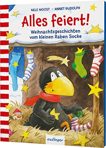 Der kleine Rabe Socke: Alles feiert!: Weihnachtsgeschichten vom kleinen Raben Socke | Mini-Bilderbuch von Esslinger Verlag