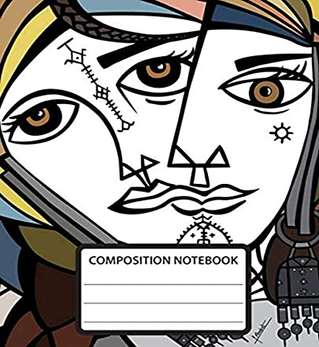 Composition Notebook: Wide Ruled School Composition Notebook. 110 Pages, 7.5"x9.25". White double sided paper. A painting of a woman revealing her ... ancient Amazigh (Berber) motif tattoos. von Independently published