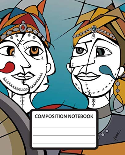 Composition Notebook: Wide Ruled School Composition Notebook. 110 Pages, 7.5"x9.25". White double sided paper. A painting of two woman chatting during ... ancient Amazigh (Berber) motif tattoos. von Independently published