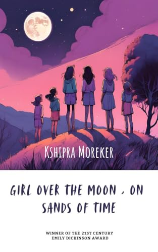 Girl over the moon, on sands of time
