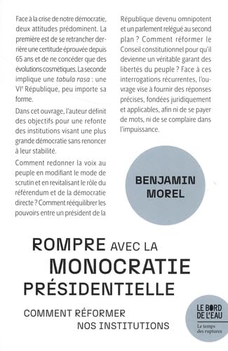 Rompre avec la monocratie présidentielle: Comment réformer nos institutions