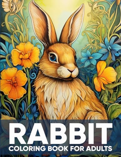 Rabbit Coloring Book for Adults: An Adult Coloring Book with 50 Enchanting Rabbit Designs for Relaxation, Stress Relief, and Whimsical Woodland Escapes