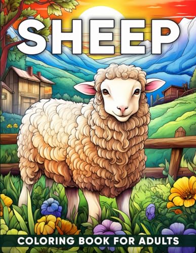 Sheep Coloring Book for Adults: An Adult Coloring Book with 50 Charming Sheep Designs for Relaxation, Stress Relief, and Countryside Coziness