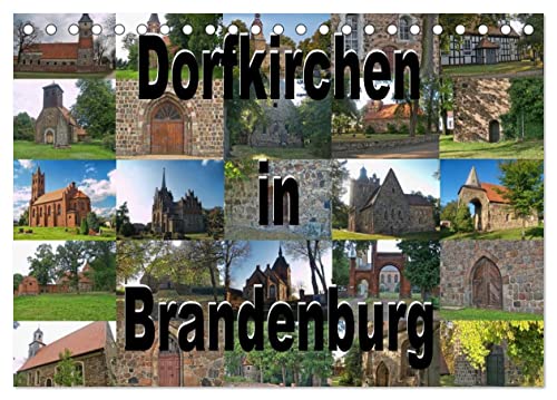 Dorfkirchen in Brandenburg (Tischkalender 2024 DIN A5 quer), CALVENDO Monatskalender von CALVENDO