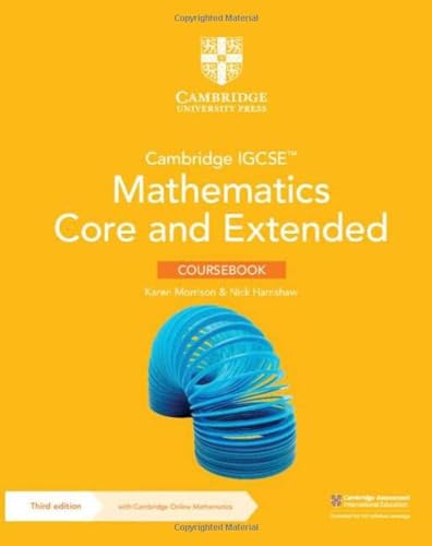 Cambridge Igcse Mathematics Core and Extended Coursebook + Cambridge Online Mathematics 2 Years Access (Cambridge International Igcse)